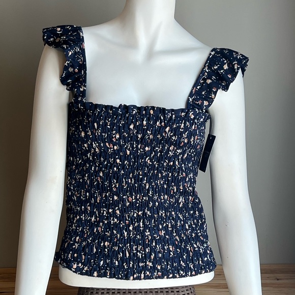 NWT Lucky Brand Navy Top Size Large - Picture 1 of 7